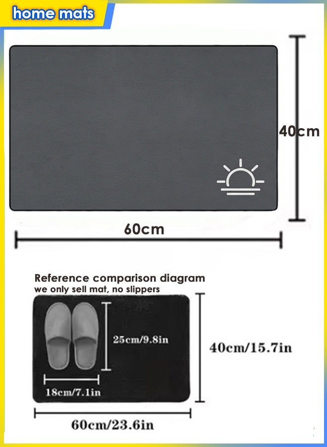 Bathroom Carpet, Non-slip Bath Mat, Strong Water Absorption, Durable, Machine Washable, Suitable for Shower Room, Toilet. Non-slip, Quick-Drying Mat for Bathroom and Kitchen. Soft Texture, Washable Bathroom Pad, 40*60cm Dark Grey - Image 2